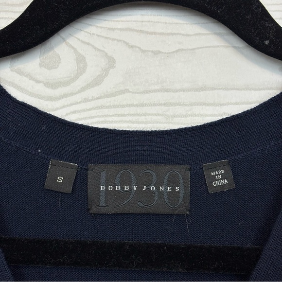 Bobby Jones 100% Extrafine Merino Wool Navy Blue Button Down Sweater Vest Small - Picture 3 of 6